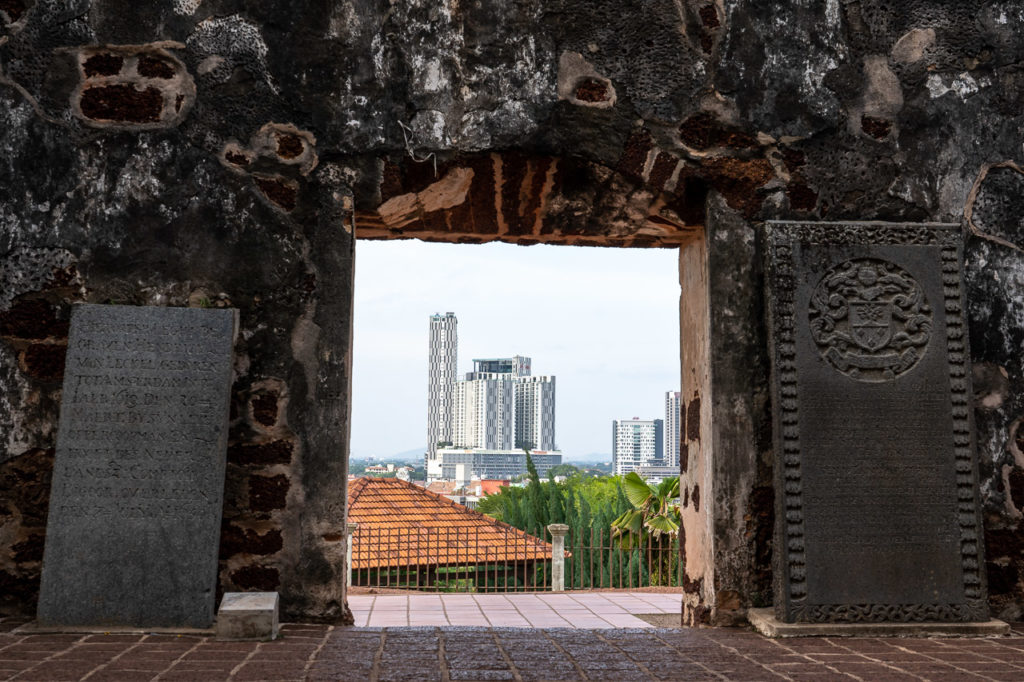 The Shore Sky Tower seen from Church of Saint Paul, Malacca