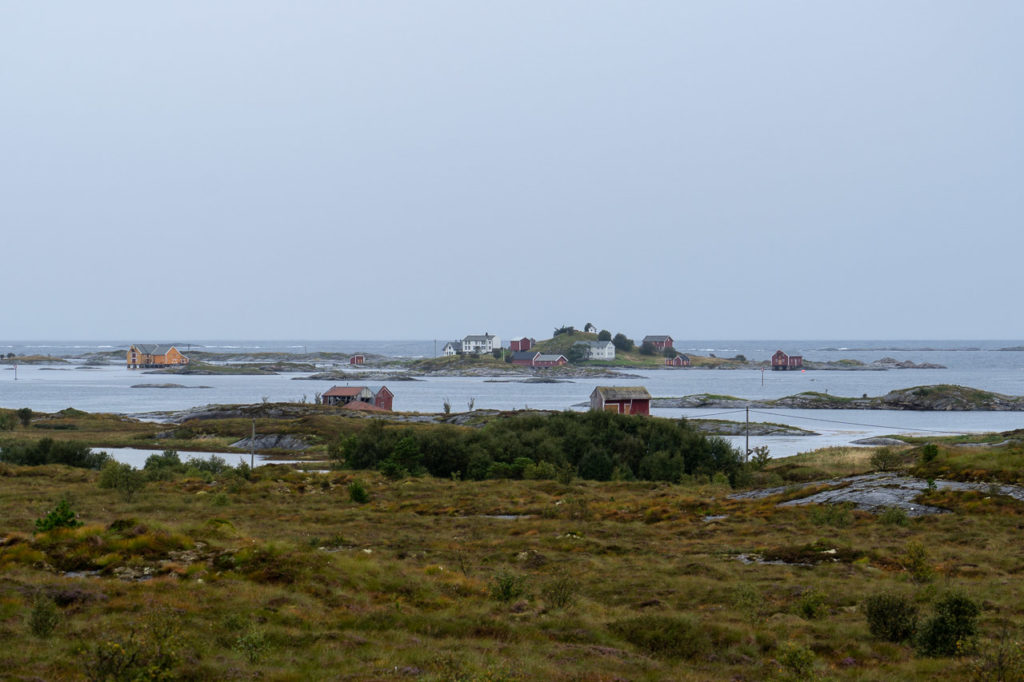 Teistklubben island seen from Fylkesvei 242 nearby Vevang